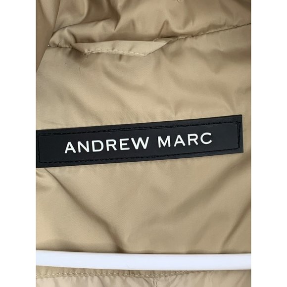 Size Small Womens Andrew Marc Goose Down Puffer Coat Quilted Beige EUC 6522 - Picture 4 of 12